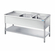 Zlew 2-komorowy (P), z półką 1500x600x850(900) mm | Rilling AST0615C2RTZ