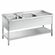 Zlew 2-komorowy (L) z półką 1900x700x850(900) mm | Rilling AST0719C2LTZ