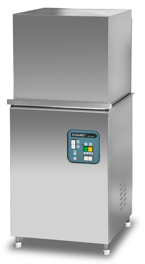 Zmywarka gastronomiczna kapturowa do naczyń stołowych podnoszona hydraulicznie ZKU.10.20E Lozamet - 400 V | Lozamet ZKU.10.20E