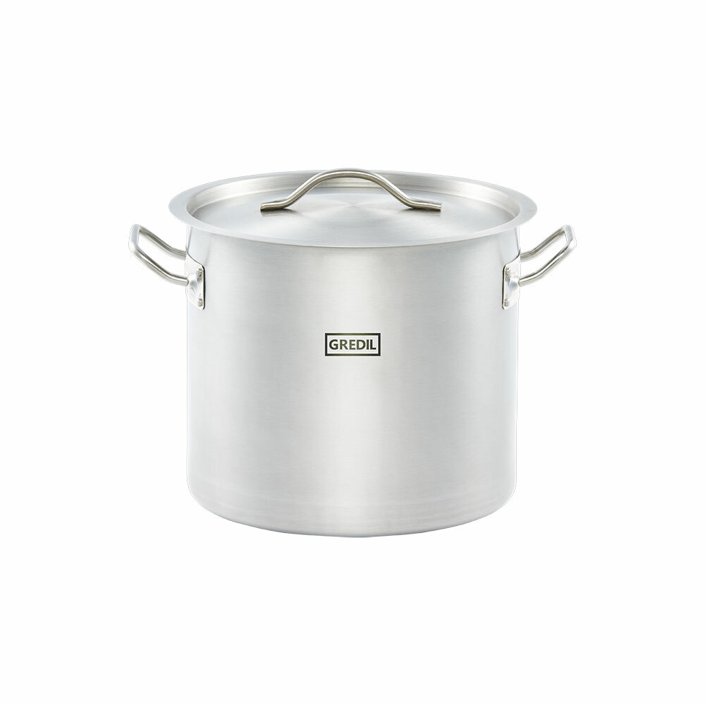 Garnek wysoki z pokrywką, stalowy, Ø 280 mm, V 15.4 l | Gredil 011285