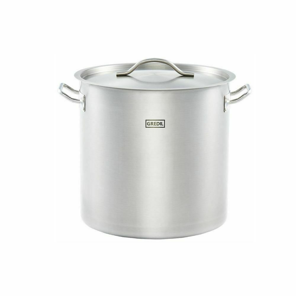 Garnek wysoki z pokrywką, stalowy, Ø 360 mm, V 36.6 l | Gredil 011365