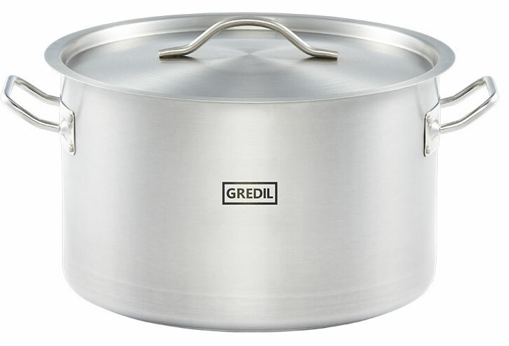 Garnek średni z pokrywką, stalowy, Ø 320 mm, V 16.1 l | Gredil 012325