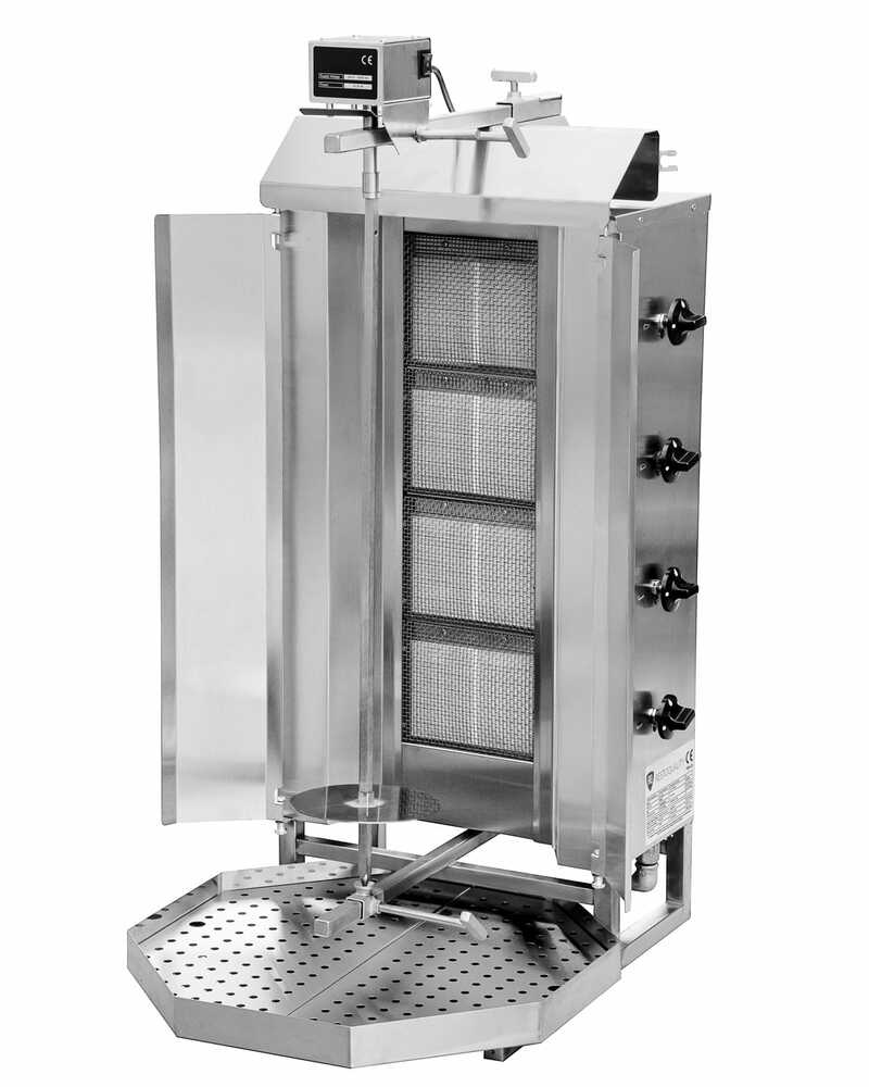 Kebab gazowy gastronomiczny | opiekacz gazowy do kebaba | 4 palniki | wsad 60kg KLG221 | Resto Quality KLG221