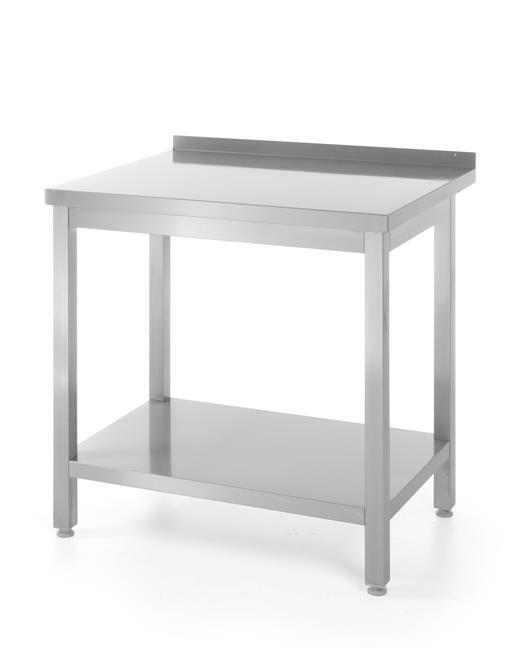 Stół nierdzewny przyścienny 800x600x850 mm roboczy z półką - skręcany | Hendi 811450