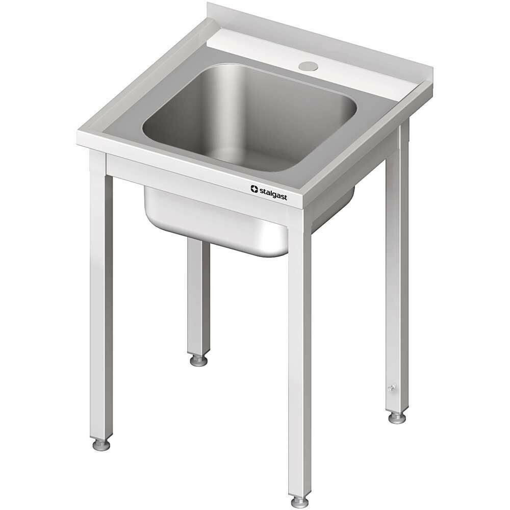 Zlew nierdzewny 1-komorowy skręcany 600x600x850 mm | Stalgast 613466