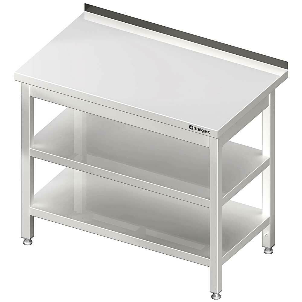 Stół przyścienny z 2-ma półkami 1500x700x850 mm skręcany | Stalgast 980067150