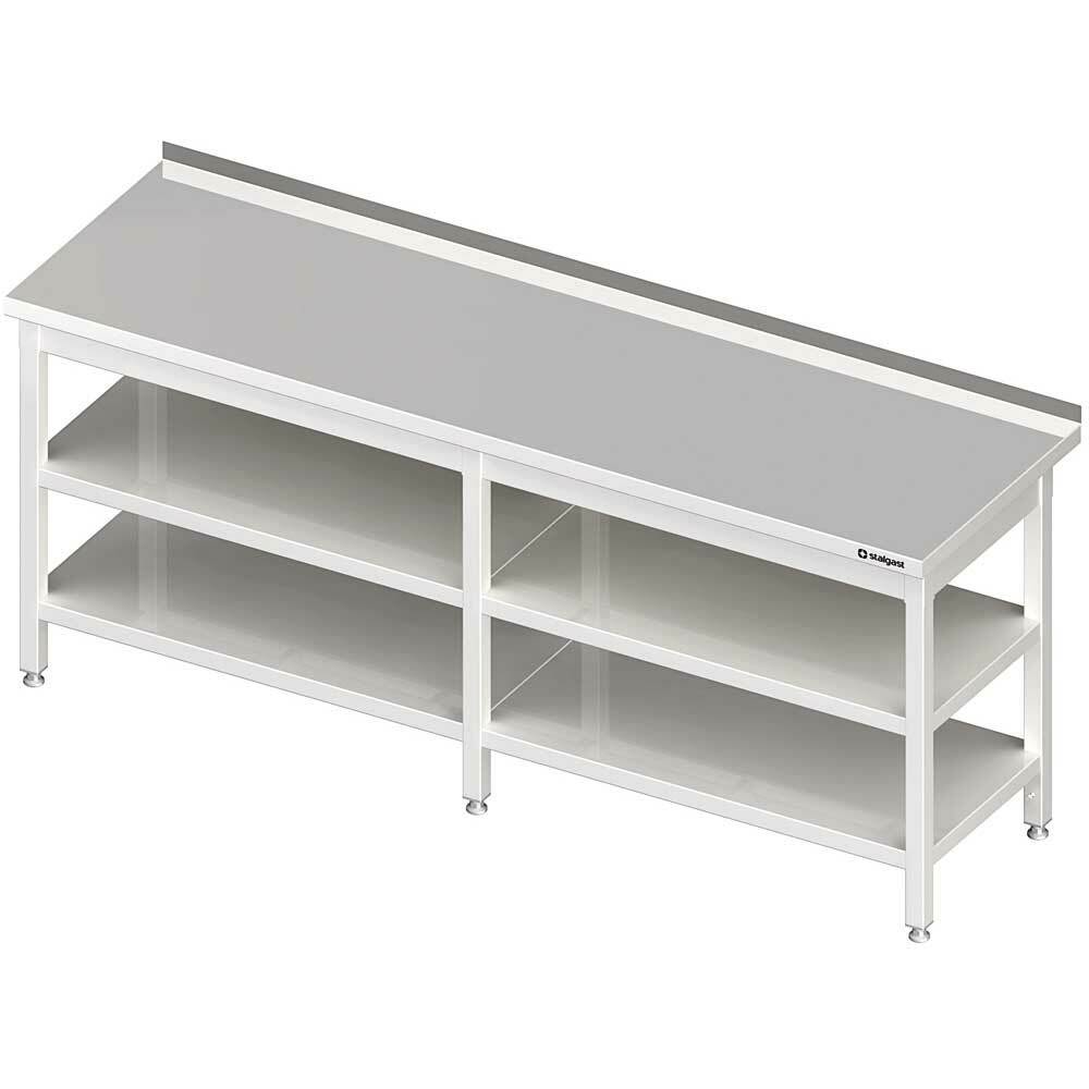 Stół przyścienny z 2-ma półkami 2300x600x850 mm spawany | Stalgast 980076230