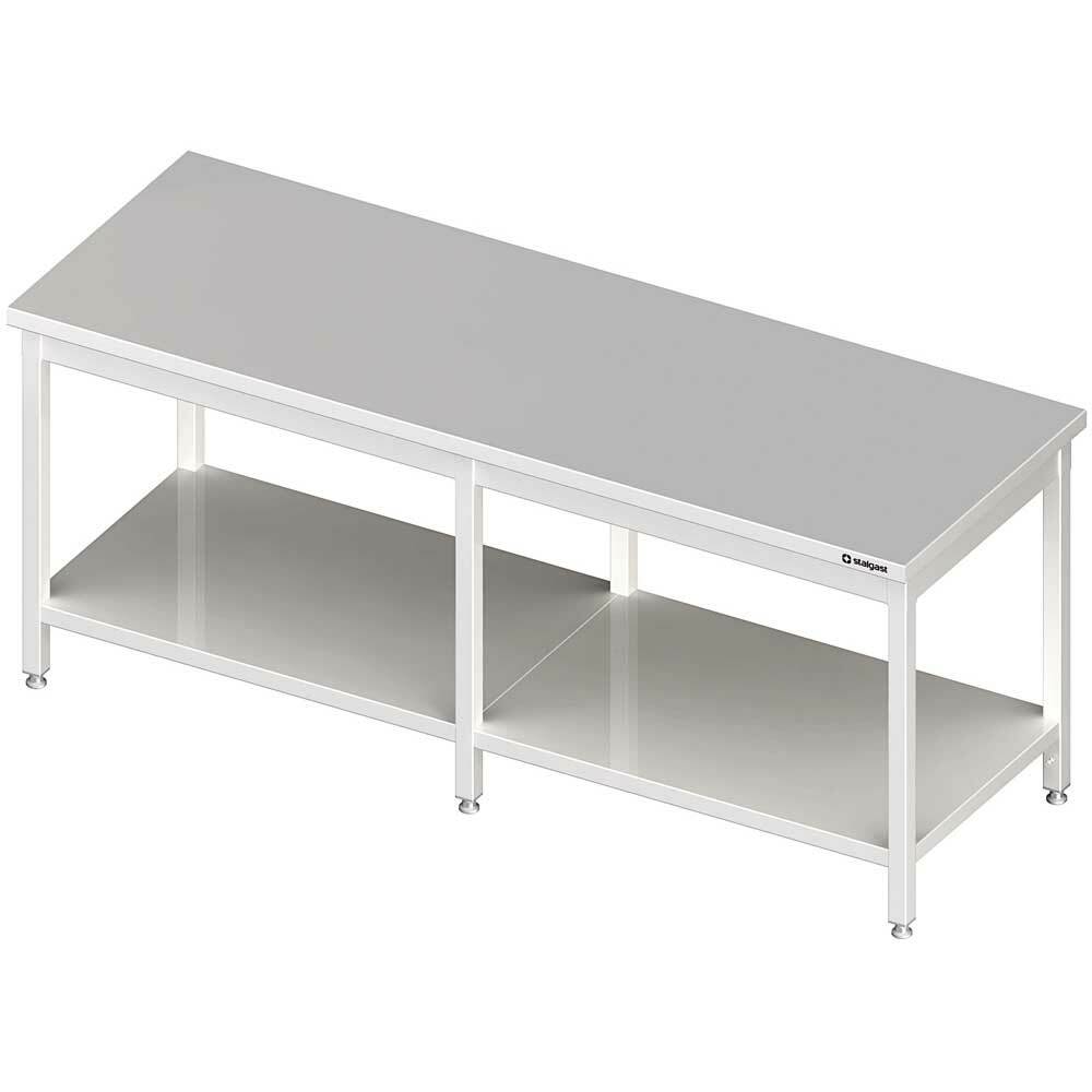 Stół centralny z półką 2600x800x850 mm spawany | Stalgast 980118260