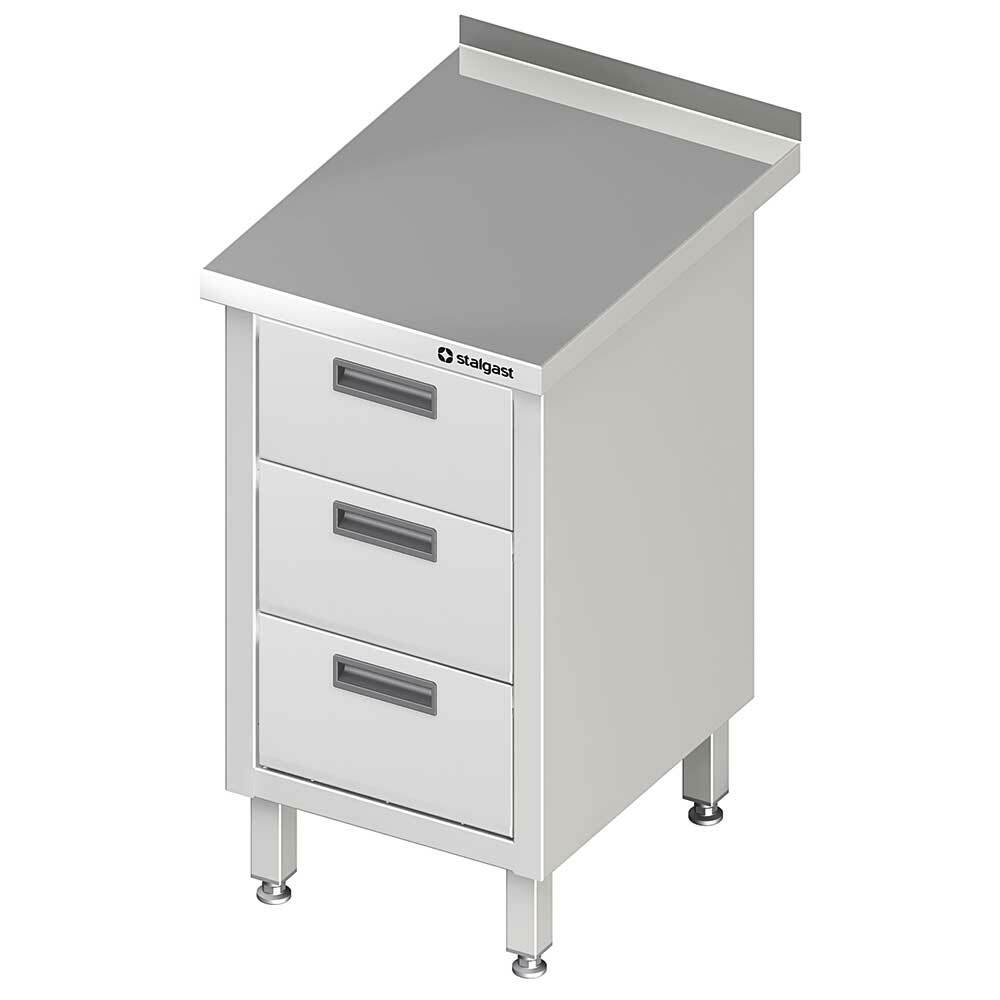 Stół przyścienny z blokiem trzech szuflad 450x600x850 mm | Stalgast 980216455
