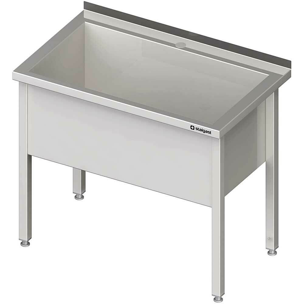 Stół z basenem 1-komorowym spawany 700x700x850 mm h=400 mm | Stalgast 981347070