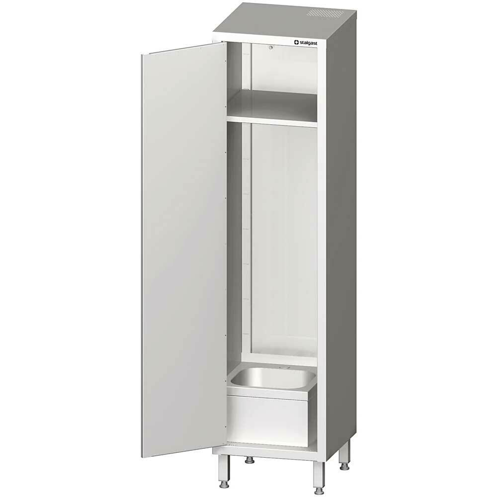 Nierdzewna szafa porządkowa z umywalką 500x500x2000 mm | Stalgast 981465050
