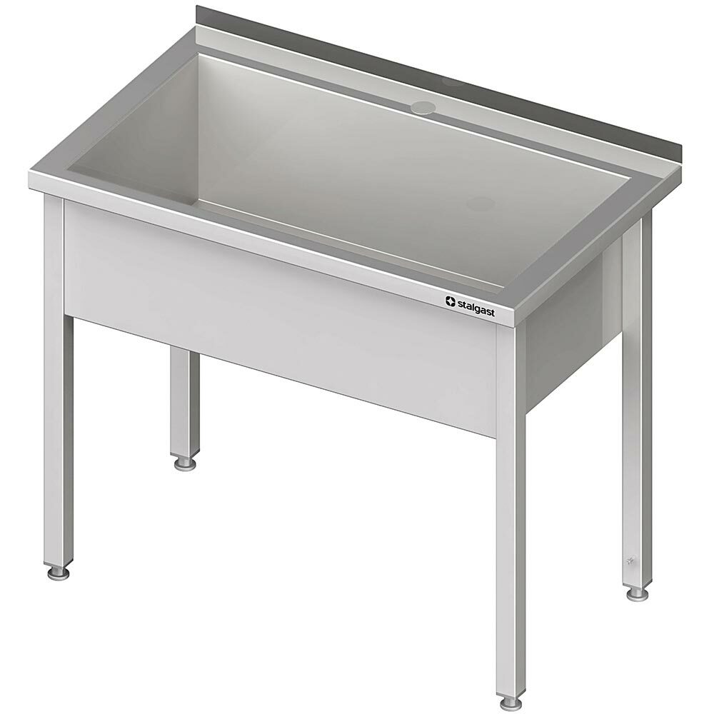 Basen nierdzewny 1-komorowy spawany h=300 mm 600x600x850 mm | Stalgast 611466