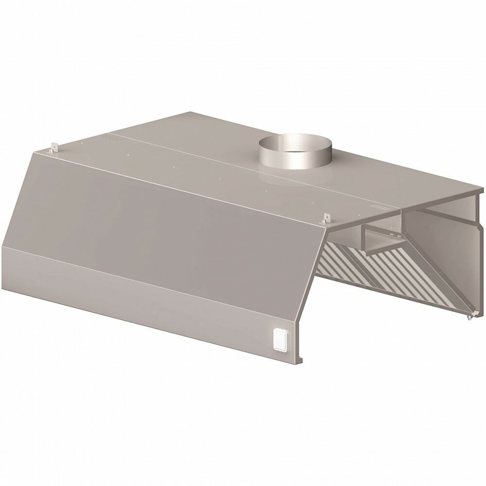 Okap gastronomiczny trapezowy, przyścienny 2000x800x450(H)mm | Stalgast 9820708200