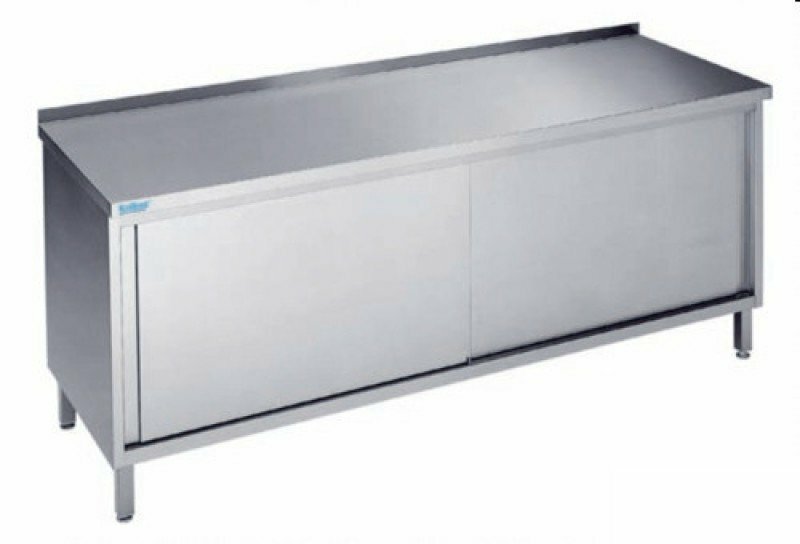Stół gastronomiczny do pracy z drzwiami suwnymi 1400x700x850(900) mm | Rilling ASS0714C0000