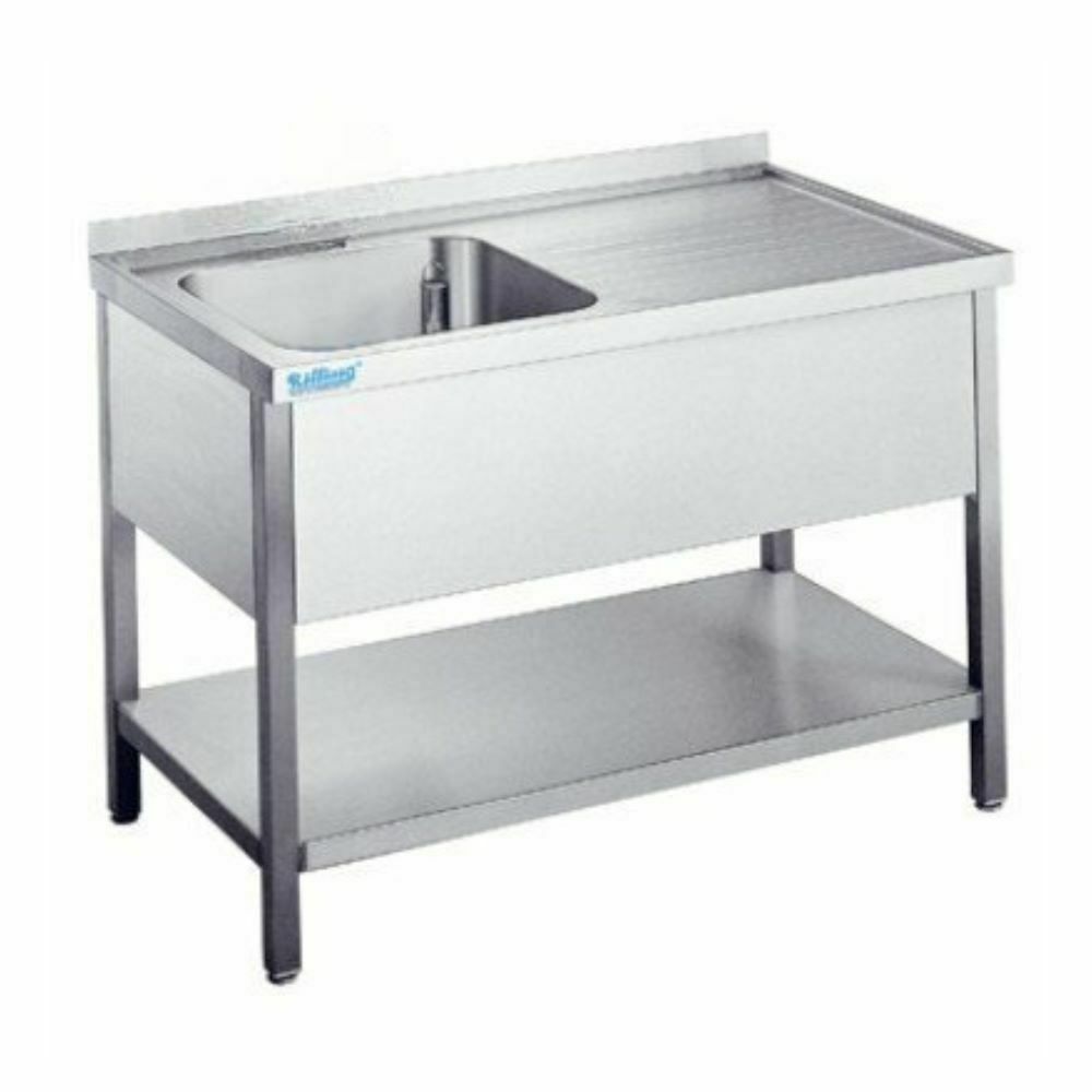 Zlew 1-komorowy (L), z półką 1200x700x850(900) mm | Rilling AST0712C1LTZ