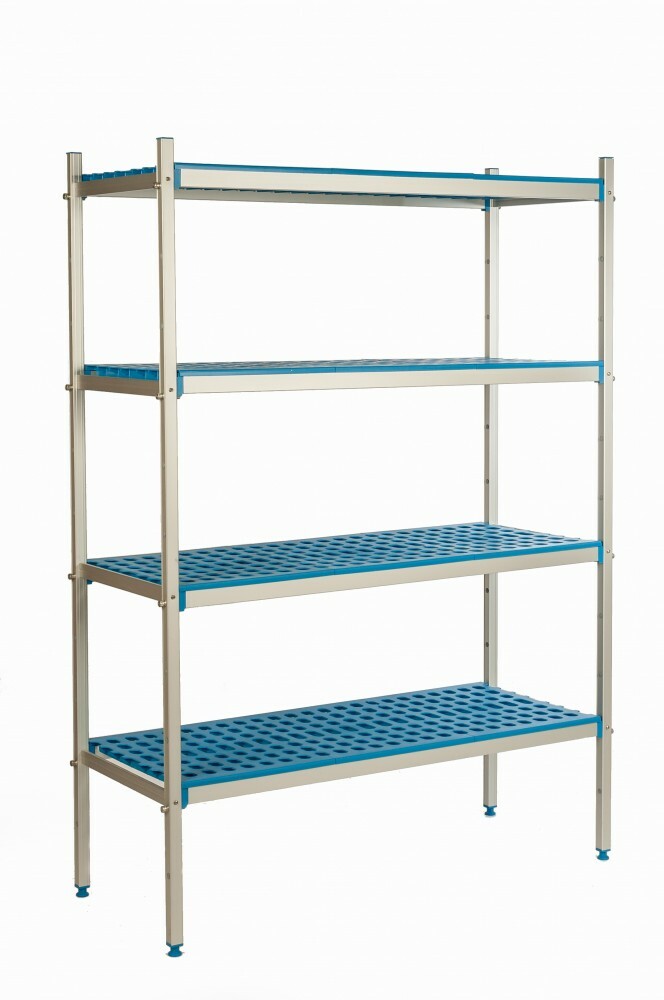 Regał aluminiowo-polipropylenowy 4-półkowy 1800x400x1750 mm | Alushelf 40166