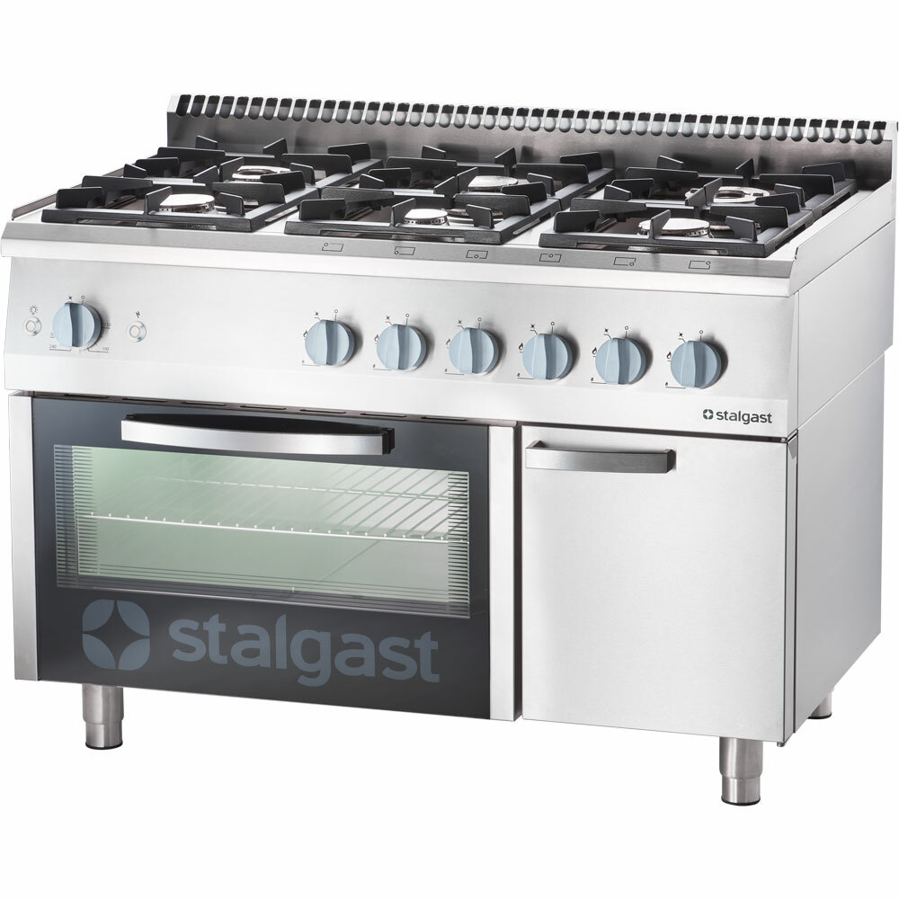 Trzon gazowy 6-palnikowy z piekarnikiem 36.5+5 kW, G20 | Stalgast 9711210