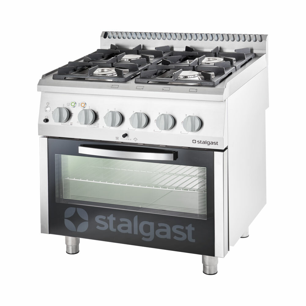 Trzon gazowy 4-palnikowy z piekarnikiem elektrycznym P 20.5+7 kW U G30 | Stalgast 9716130