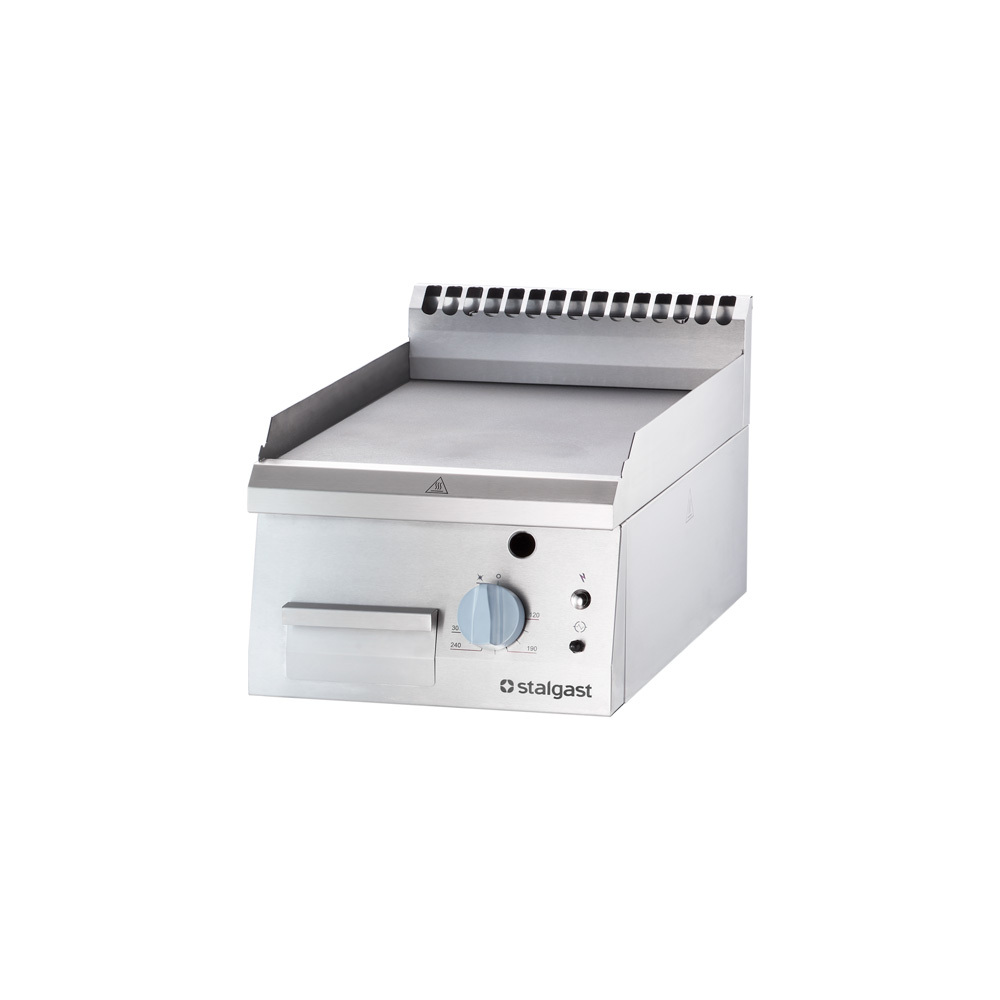 Gastronomiczna płyta grillowa gazowa, gładka, 6.5 kW, G20 | Stalgast 9730110