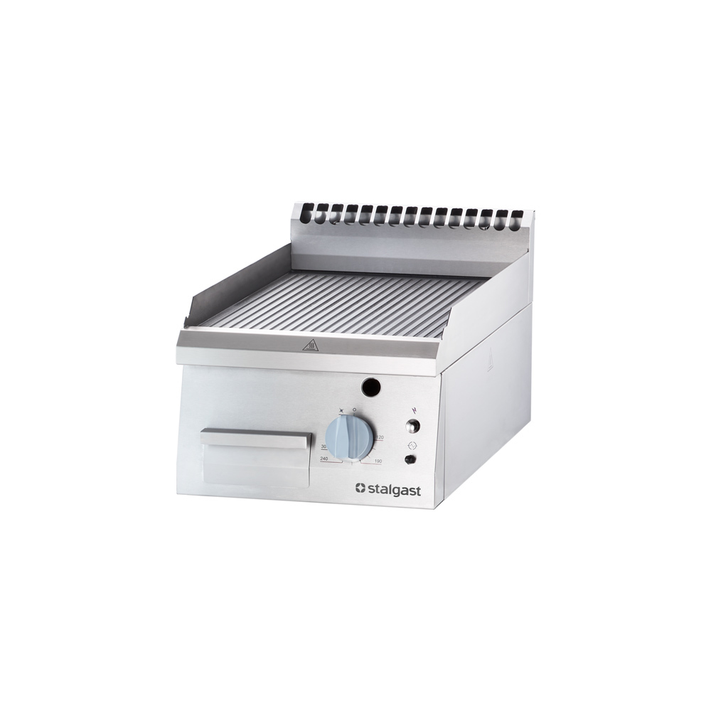 Płyta grillowa profesjonalna gazowa, ryflowana, 6.5 kW, G20 | Stalgast 9730210