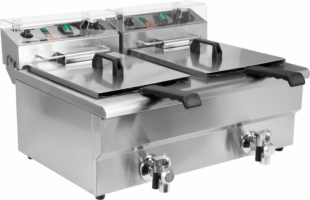 Frytownica gastronomiczna elektryczna z zaworem 2x12L | Yato Gastro YG-04634