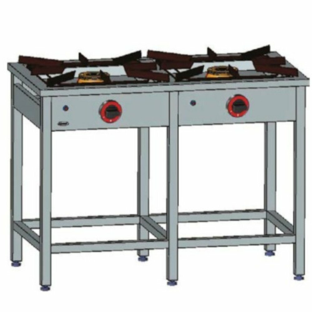 EGAZ Trzon gazowy gastronomiczny 2-palnikowy,1145x600x850 mm | Egaz TG-214.II