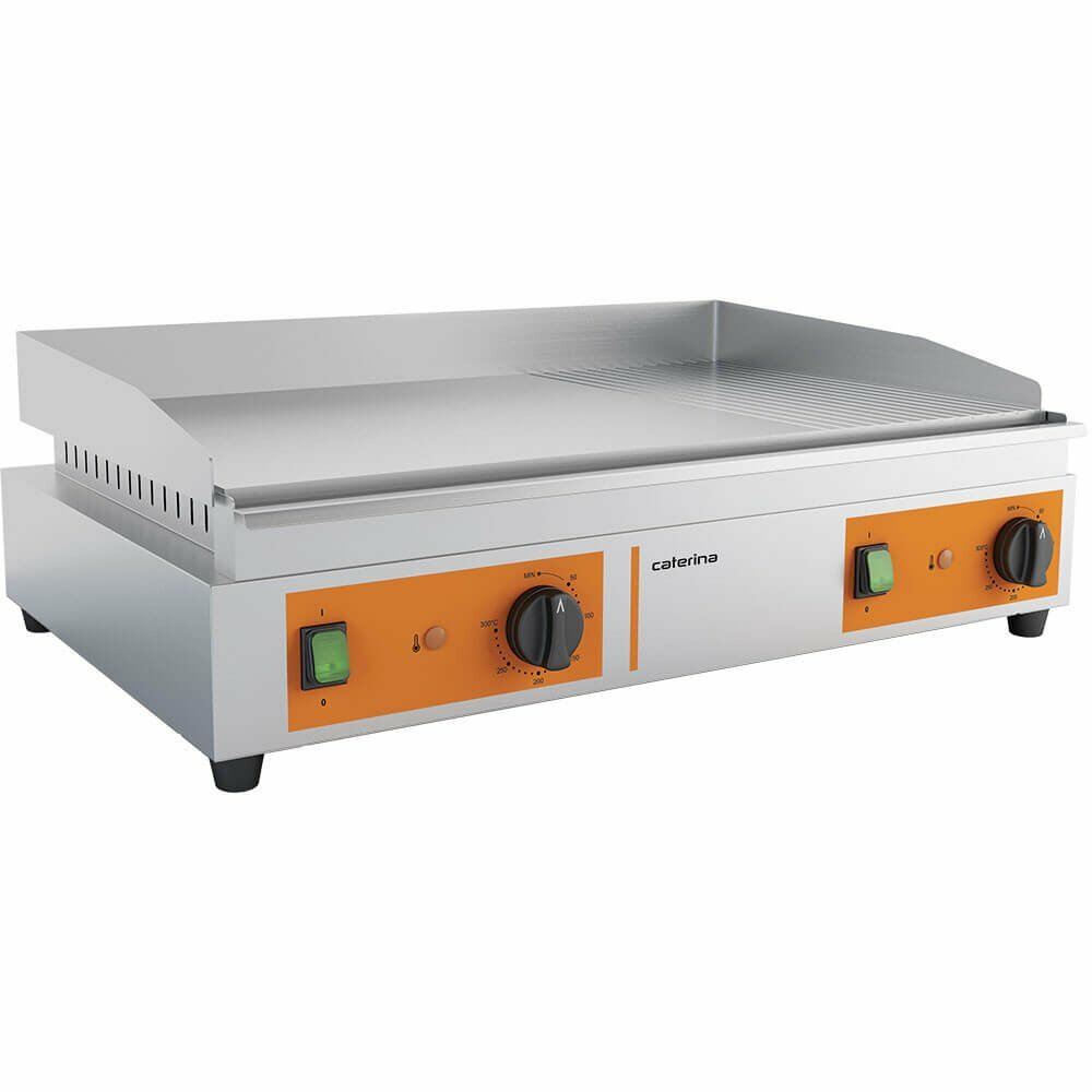 Gastronomiczna płyta grillowa gładko-ryflowana 3.5 kW | Caterina 745104 Stalgast