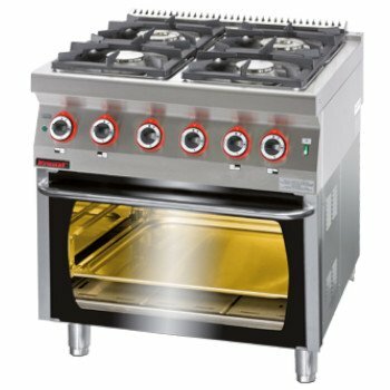 Profesjonalna kuchnia gazowa z piekarnikiem elektrycznym | Kromet 700.KG-4/PE-2