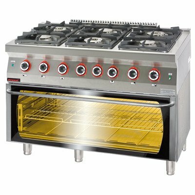 Trzon gazowy z piekarnikiem elektrycznym moduł 3 xGN 1/1 | Kromet 700.KG-6/PE-3