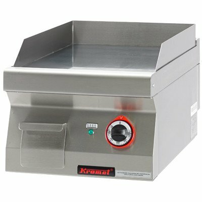 Gastronomiczna nastawna płyta grillowa gładka chromowana 400 mm 4,8kW | Kromet 700.PBE-400G