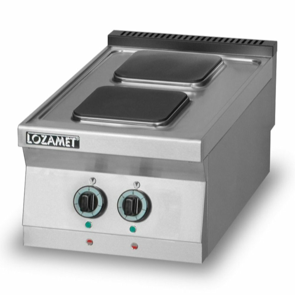 Gastronomiczna kuchnia nastawna elektryczna 2-płytowa (płyty kwadratowe) | Lozamet L900.KE2