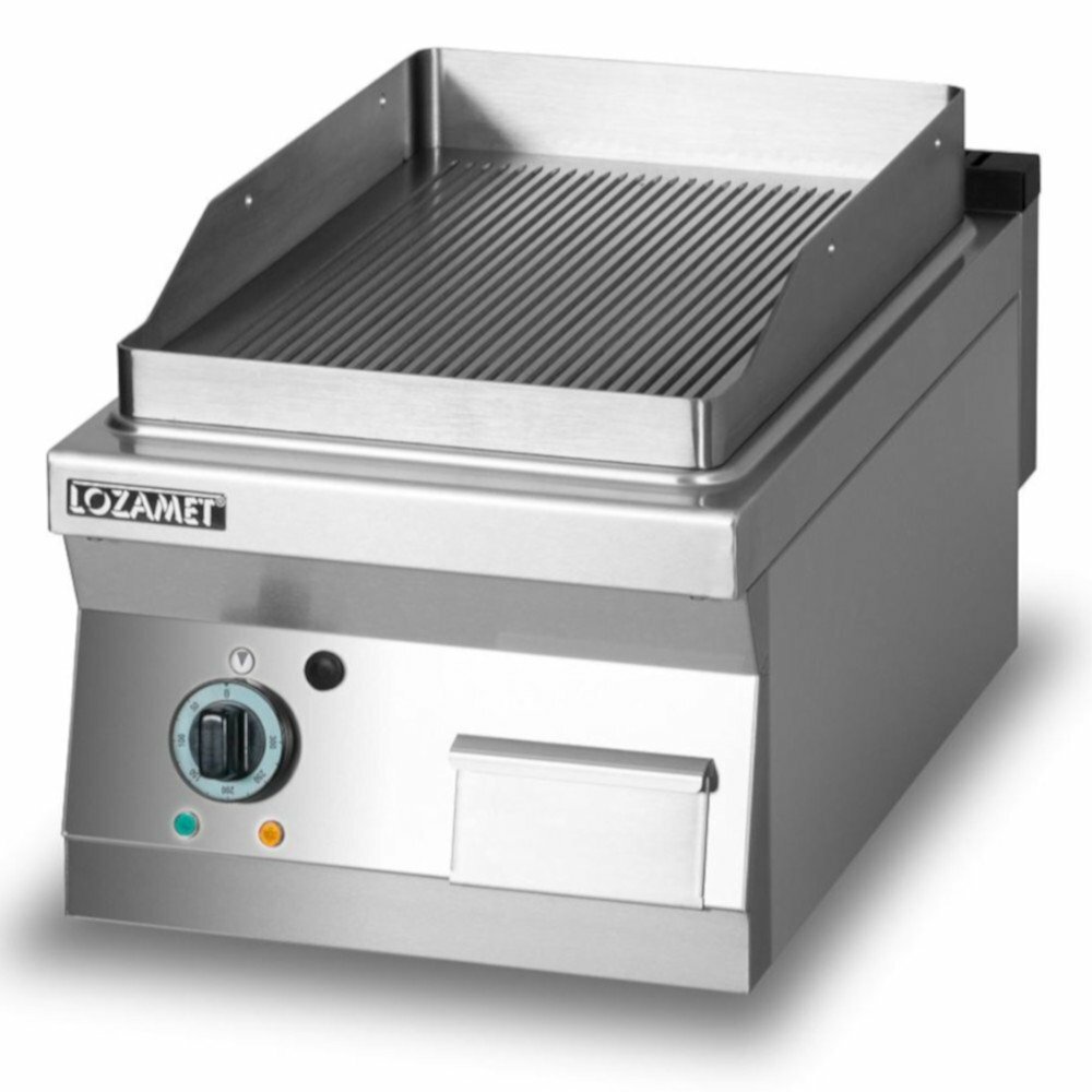 Grill płytowy elektryczny - płyta ryflowana | Lozamet L900.GPE450R