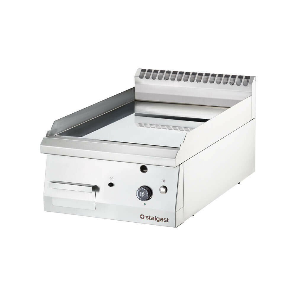 Gastronomiczna płyta grillowa gazowa, gładka, 6.5 kW, G20, chrom | Stalgast 9736110