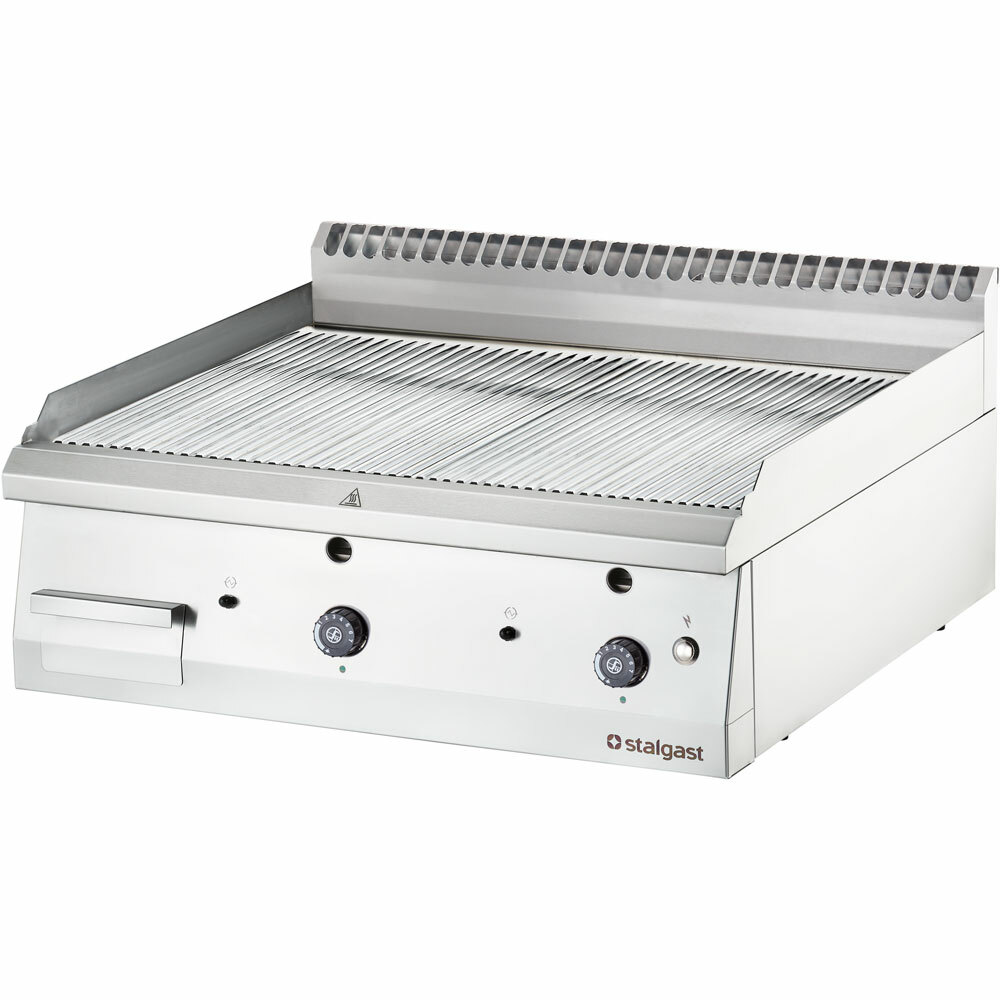 Płyta grillowa profesjonalna gazowa, ryflowana, 13 kW, G30, chrom | Stalgast 9737230