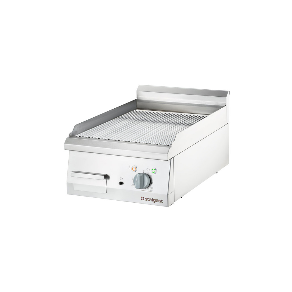 Przemysłowa płyta grillowa elektryczna, ryflowana, 4 kW, chrom | Stalgast 9736200