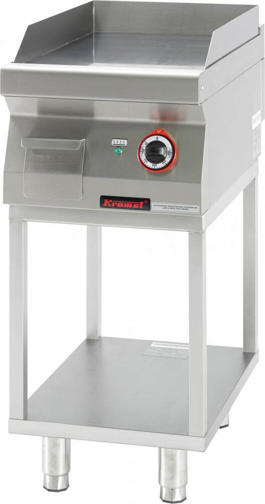 Płyta grillowa gładka chromowana 400 mm 4,8kW na podstawie szkieletowej | Kromet 700.PBE-400G.T