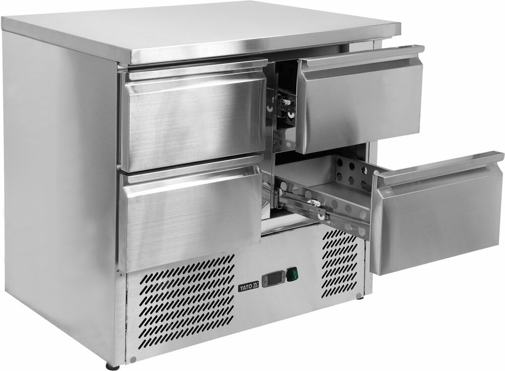 Stół chłodniczy nierdzewny z 4 szufladami 220L | Yato Gastro YG-05280