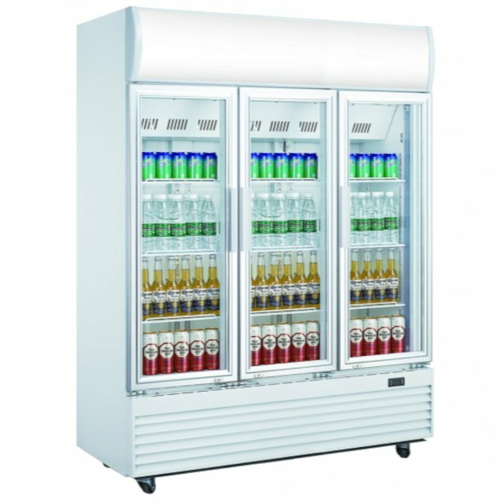 Szafa chłodnicza 3-drzwiowa przeszklona srebrna 1300L | PROBOX PXLG 1300F SILVER