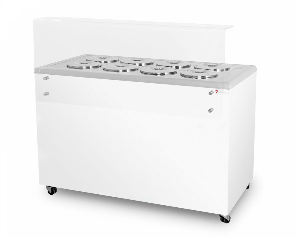 Dystrybutor do lodów | witryna do lodów | konserwator | retro | 8 tub | okrągłe kuwety | 1283x670x895 mm | Resto Quality GELATO POZETTI 8