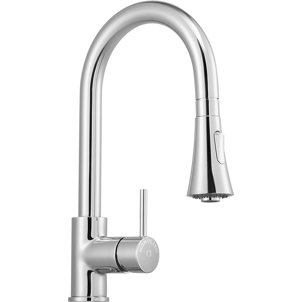 Bateria gastronomiczna umywalkowa z wyciąganym prysznicem H 370 mm | Stalgast 651114