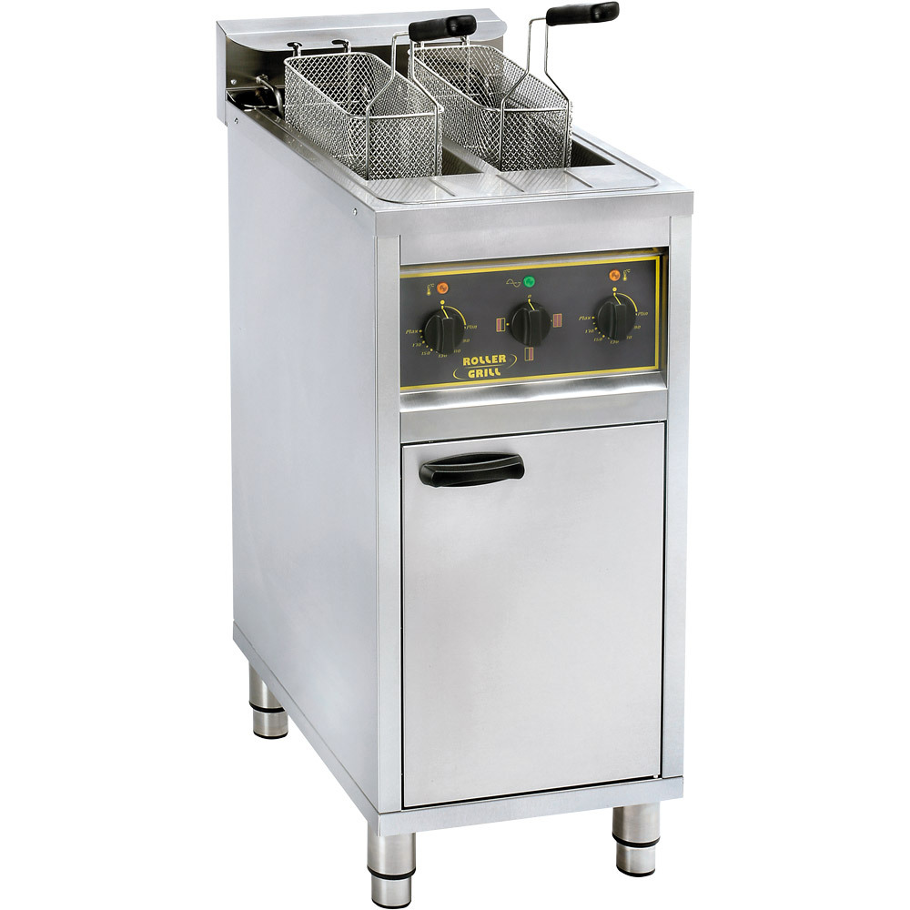 Frytownica wolnostojąca, z szafką, 2-komorowa, V 2x10 l, P 12 kW | Stalgast 777210