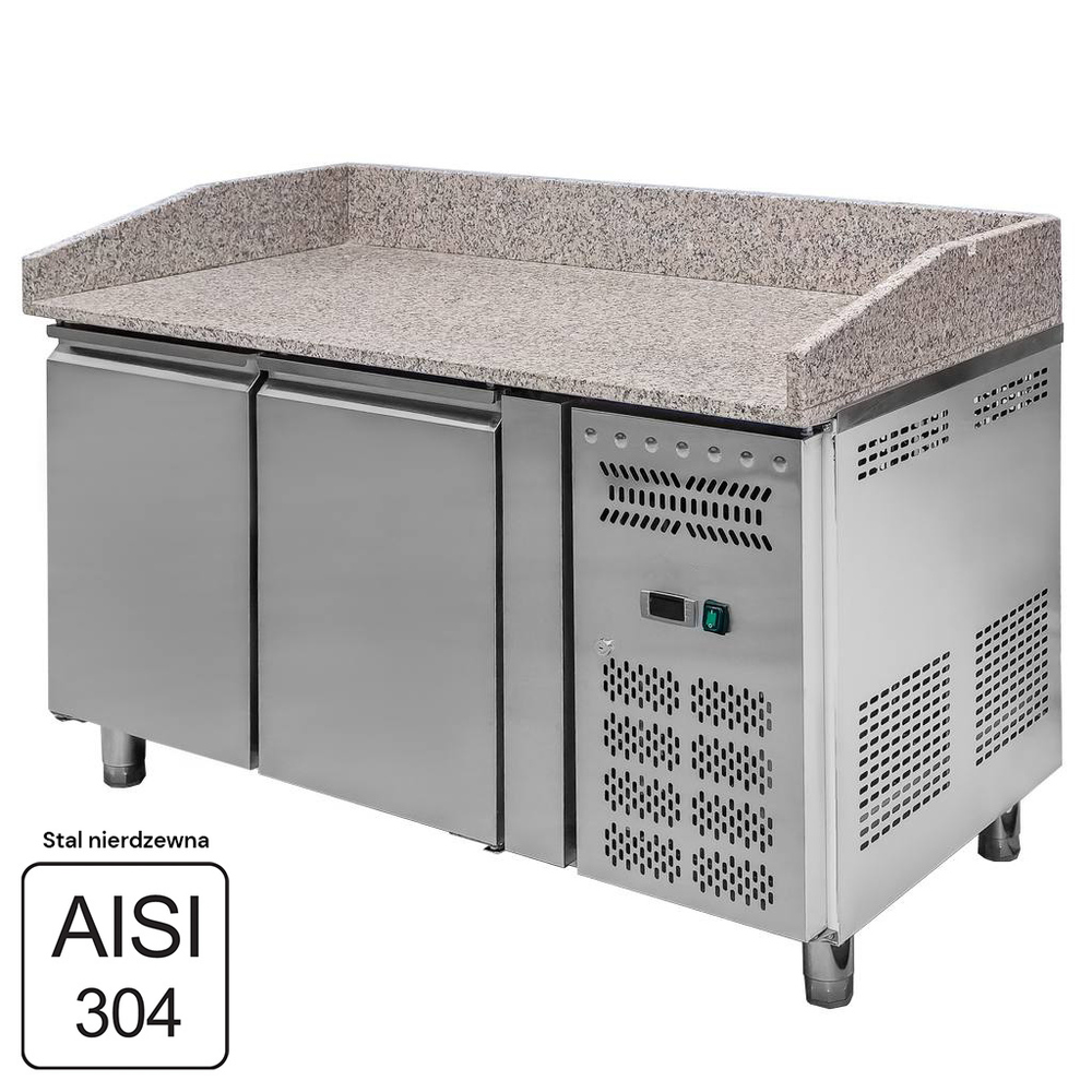Stół chłodniczy do pizzy z granitowym blatem STCH/VCH/140/70/R290/R/N