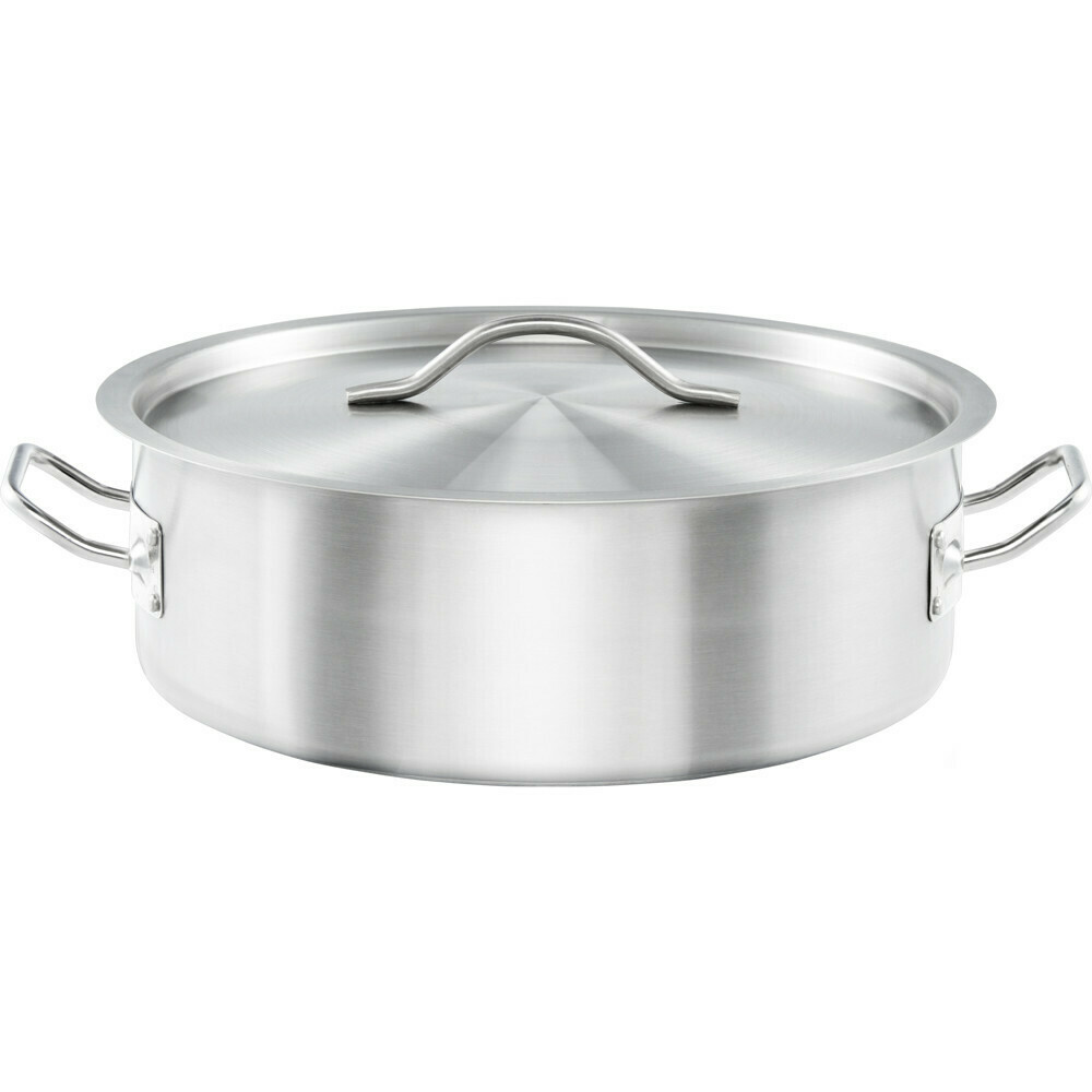 Garnek niski z pokrywką stalowy Basic 5.5L | Gredil 013286