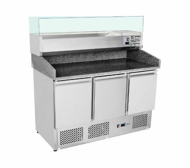 Stół do pizzy 3-drzwiowy z chłodz. witrynką MP-903 | Redfox 00028545