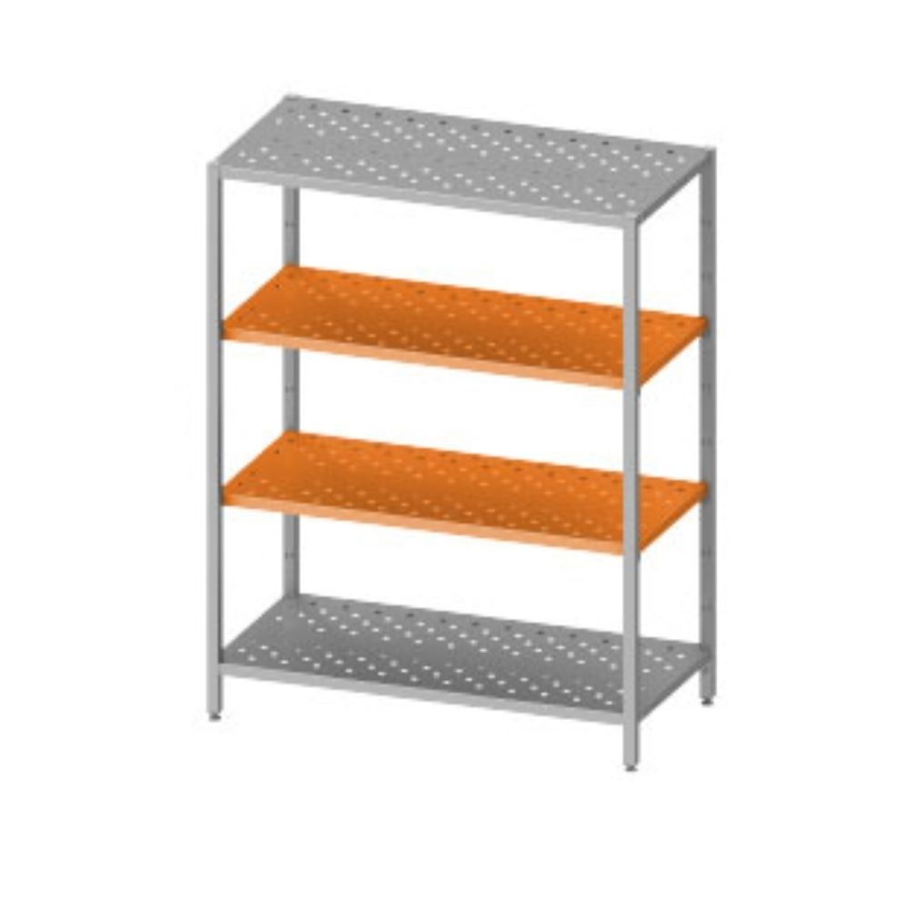 Regał magazynowy z półkami przestawnymi, perforowanymi 1500x500x1800 mm spawany | Stalgast 9810385150
