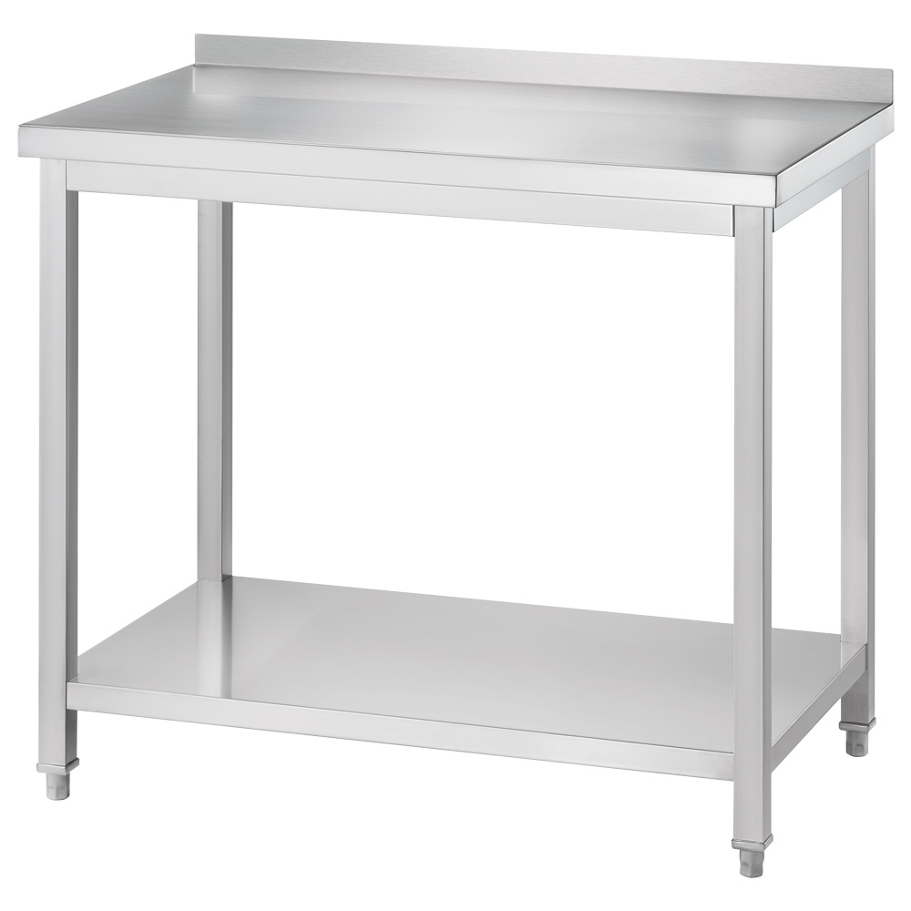 Stół ze stali nierdzewnej przyścienny z półką 1500x600x850 mm skręcany | Stalgast 671356