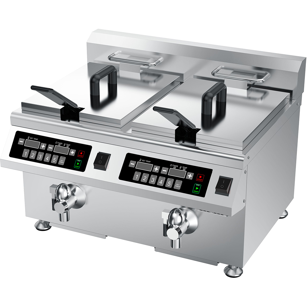Frytownica indukcyjna, 2-komorowa, V 2x8 l, P 2x3.5 kW | Stalgast 746782