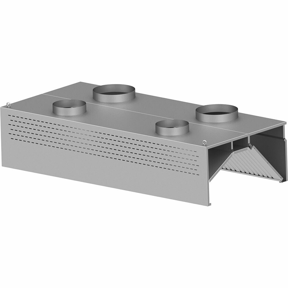 Okap gastronomiczny kompensacyjno-indukcyjny, przyścienny z kompletem filtrów i ośw. LED 2500x900x450(H)mm | Stalgast 9821409250FO