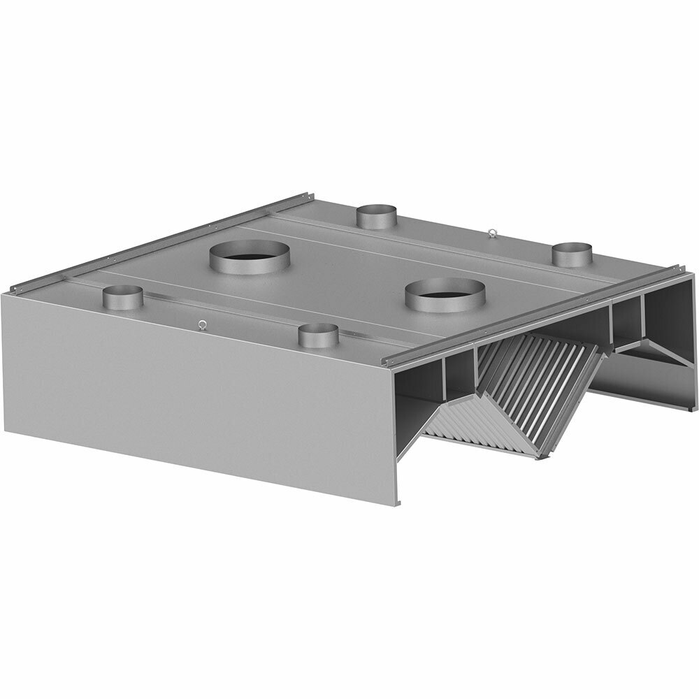 Okap centralny indukcyjny, do gastronomii, z kpl. filtrów 2000x2200x450(H)mm | Stalgast 9821522200F