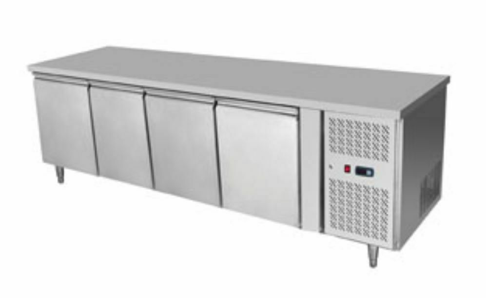 Stół chłodniczy nierdzewny 4-drzwiowy z rantem 2230x600x850 mm| PROBOX PXEPF3441R